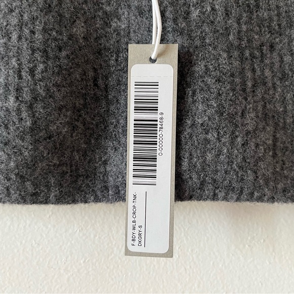 NEW Everlane The Cozy Stretch Crop Tank Top Small Heathered Charcoal Grey Wool - Picture 3 of 6